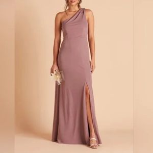READ Birdy Grey Kira Crepe One Shoulder Dress Dark Mauve Purple Size XL Slit
